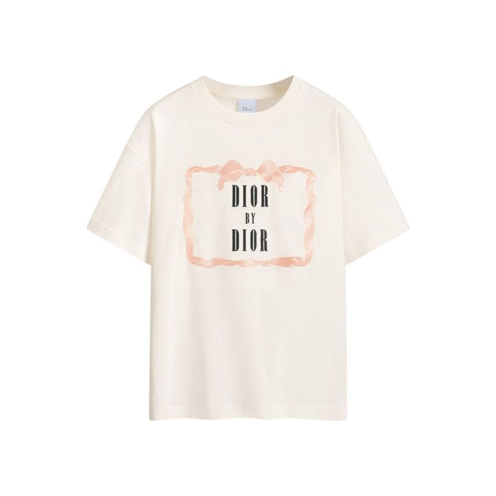 Christian Dior Women Oversized T-Shirt With Embroidered Book Cover Cotton Jersey